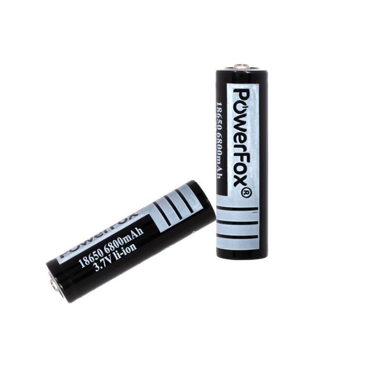 Twee PowerFox 18650-accu's voor een oplaadbare laserpen